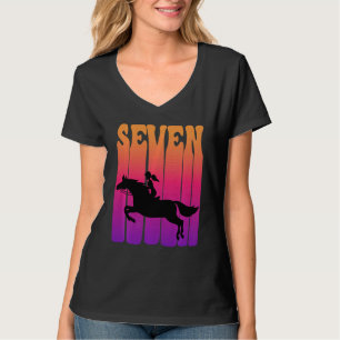 Kinder Girl Horseback Rider Ik ben 7 jaar oud Kind T-shirt