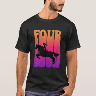 Kinder Girl Horseback Rider Ik ben vier jaar oud K T-shirt