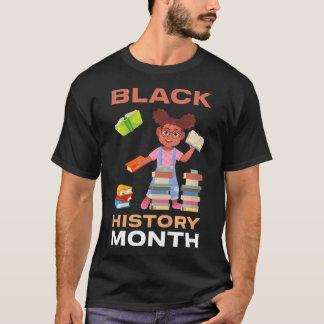 Kinder Girl Reading Book Black History Maand BLM M T-shirt