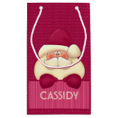 Kinder Girly Pink Santa en Polka Dots Klein Cadeauzakje (Achterkant)