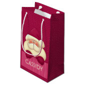 Kinder Girly Pink Santa en Polka Dots Klein Cadeauzakje (Achterkant Gekanteld)