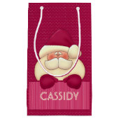 Kinder Girly Pink Santa en Polka Dots Klein Cadeauzakje (Voorkant)