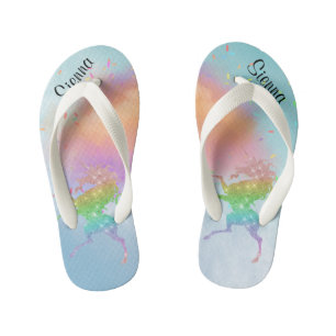 Kinder Glitter Unicorn Persoonlijke Teenslippers