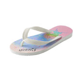 Kinder Glitter Unicorn Persoonlijke Teenslippers (Schuin)