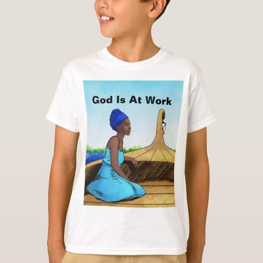 Kinder God is aan het werk T-shirt (Voorkant)
