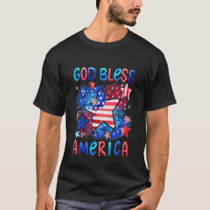 Kinder God Zegen Amerika Kinder Schattige Amerikaa T-shirt