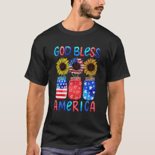 Kinder God zegene Amerika Kinder Patriottische Ame T-shirt