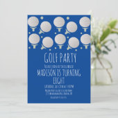 Kinder Golf Balls Birthday Party Green Kaart (Staand voorkant)