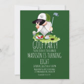 Kinder Golf Balls Gnome Birthday Party Kaart (Voorkant)