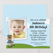 Kinder Golf Beer Foto van Birthday Party Kaart (Voorkant / Achterkant)