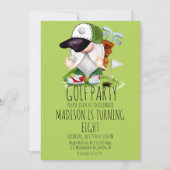 Kinder Golf Gnome Sports Birthday Party Kaart (Voorkant)