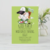 Kinder Golf Gnome Sports Birthday Party Kaart (Staand voorkant)