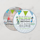 Kinder Golf Theme Birthday Foto Kaart (Voorkant / Achterkant)