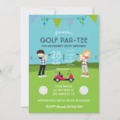 Kinder Golf Theme Birthday Gepersonaliseerd Kaart (Voorkant)