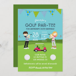 Kinder Golf Theme Birthday Gepersonaliseerd Kaart