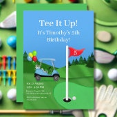 Kinder golfkar op cursusverjaardag kaart