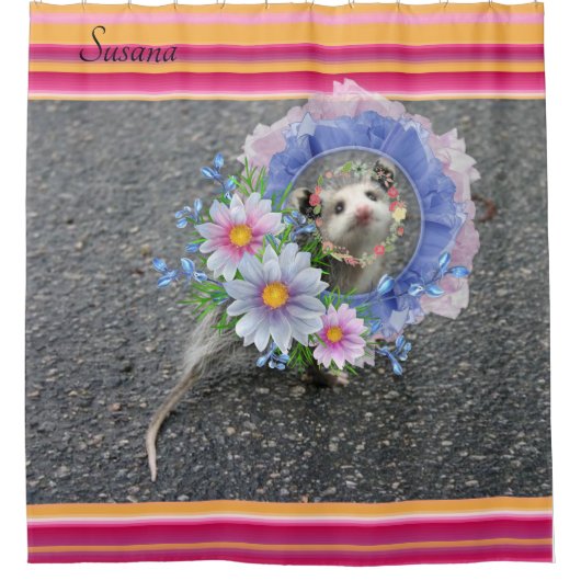 Kinder gordijnband Floral Opossum Douchegordijn (Voorkant)