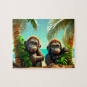 Kinder Gorillas Jigzaag Puzzle - Tropisch Legpuzzel (Horizontaal)