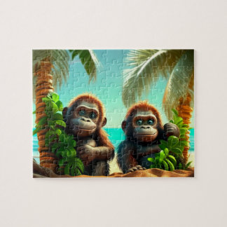 Kinder Gorillas Jigzaag Puzzle - Tropisch Legpuzzel