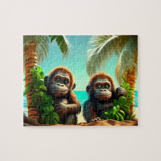 Kinder Gorillas Jigzaag Puzzle - Tropisch Legpuzzel (Horizontaal)