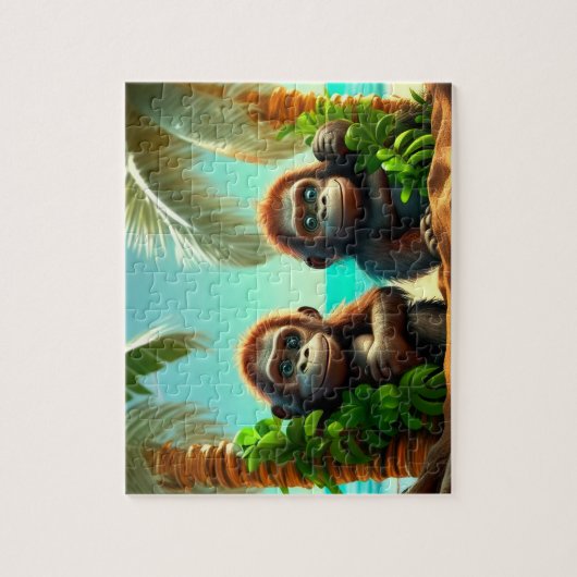 Kinder Gorillas Jigzaag Puzzle - Tropisch Legpuzzel (Verticaal)