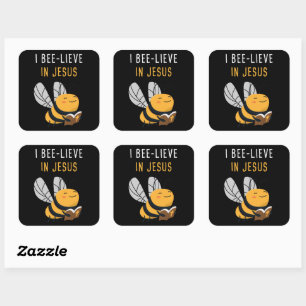 Kinder Gospel Christelijke Faith: Ik geloof in JES Vierkante Sticker