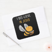 Kinder Gospel Christelijke Faith: Ik geloof in JES Vierkante Sticker (Envelop)