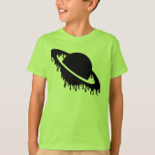 Kinder Gotische Dripping Planet Zwart Silhouet T-shirt (Voorkant)