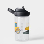 Kinder graafmachine bulldozer gepersonaliseerd waterfles (Rechts)