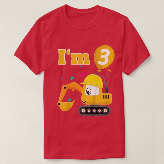Kinder graafmachine Im 3 Drie derde 3r T-shirt (Design voorkant)