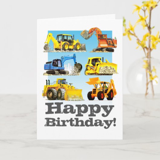 Kinder graafmachine met eigen geel graafschrift Ha Kaart (Gele Bloem)