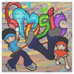 Kinder graffiti-wandverbinding met hoge hop stof