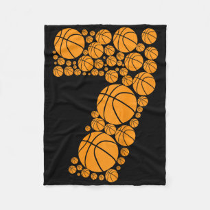 Kinder Graphic Bysketbyll 7th Birthday Boys 7 jaar Fleece Deken