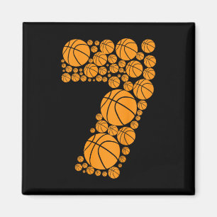 Kinder Graphic Bysketbyll 7th Birthday Boys 7 jaar Magneet