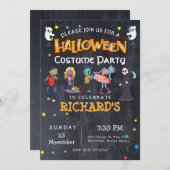 Kinder Grappig Halloween Kostuum Verjaardagsfeest Kaart (Voorkant / Achterkant)