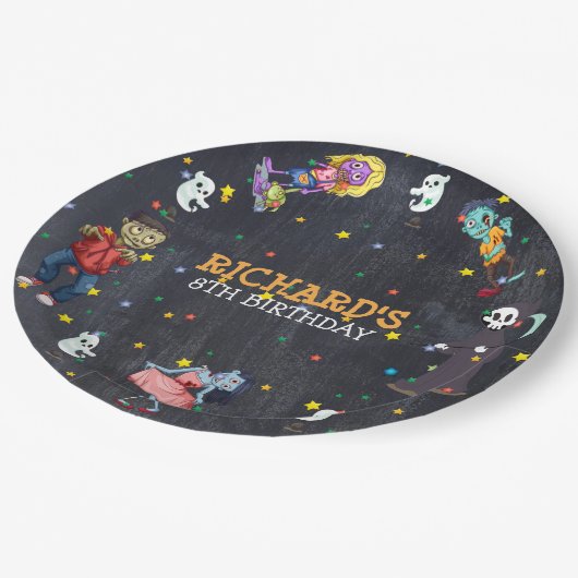 Kinder Grappig Halloween Kostuum Verjaardagsfeest Papieren Bordje (Gekanteld)