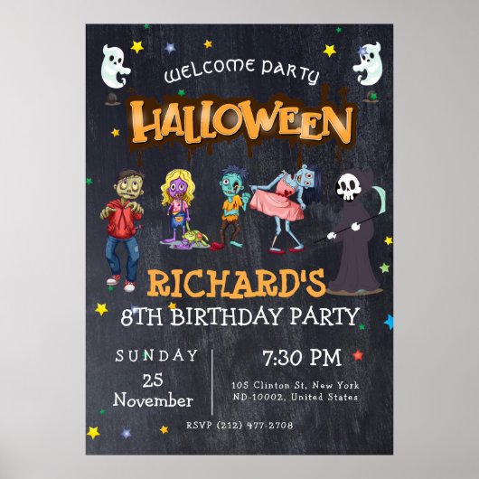 Kinder Grappig Halloween Kostuum Verjaardagsfeest Poster (Voorkant)