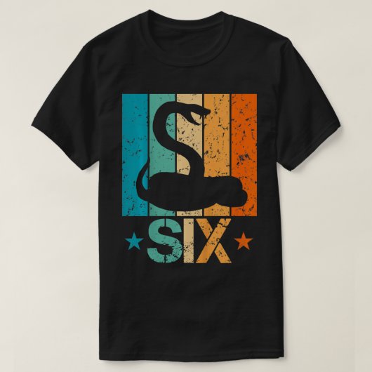 Kinder Grappige 6e Snake Verjaardag 6 Jaar Oud Ver T-shirt (Design voorkant)