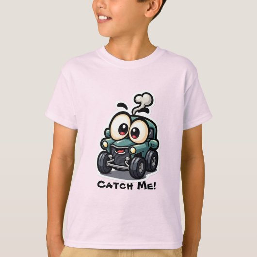 👕 Kinder grappige auto T-shirt – 🚗 Schattigee Ca (Voorkant)