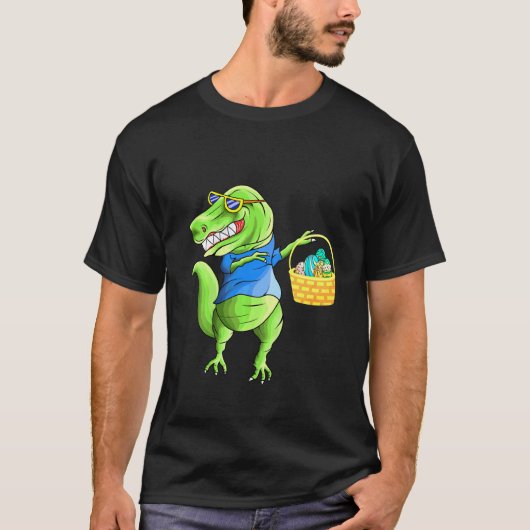 Kinder grappige dinosaurussen met paaseibaars t-shirt (Voorkant)