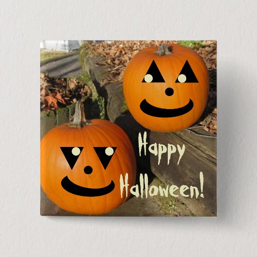 Kinder Grappige Halloween Country Pumpkins Vierkante Button 5,1 Cm (Voorkant)
