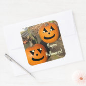 Kinder Grappige Halloween Country Pumpkins Vierkante Sticker (Envelop)