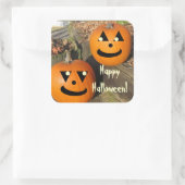 Kinder Grappige Halloween Country Pumpkins Vierkante Sticker (Tas)