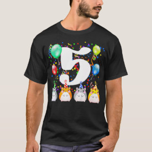 Kinder Grappige Hamster Cavia 5e Verjaardag 5 Jaar T-shirt