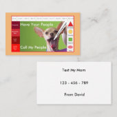 Kinder grappige hond educatief spel visitekaartje (Voorkant / Achterkant)