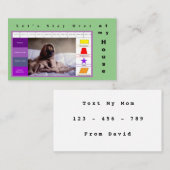 Kinder grappige hond educatief spel visitekaartje (Voorkant / Achterkant)