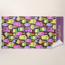 Kinder Grappige Kawaii Voedsel Cartoon Personages Strandlaken