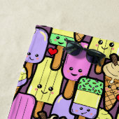 Kinder Grappige Kawaii Voedsel Cartoon Personages Strandlaken (In situ)