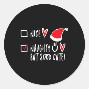 Kinder grappige kerstlijst leuk of stout maar zo S Ronde Sticker