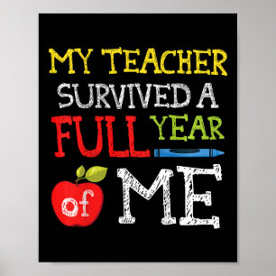 Kinder Grappige Laatste Dag van School voor Jongen Poster